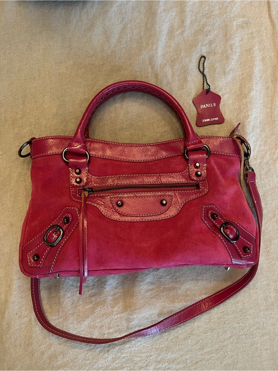 Danier Handbags - Danier Genuine Leather Suede Satchel Bag